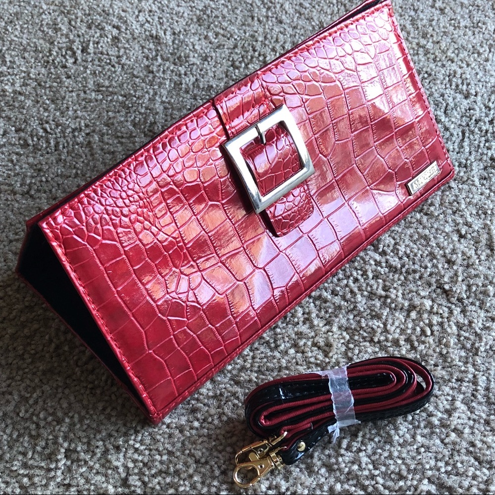 👜 MICHE Classic Ella Red Croc NWOT Shell & Strap
